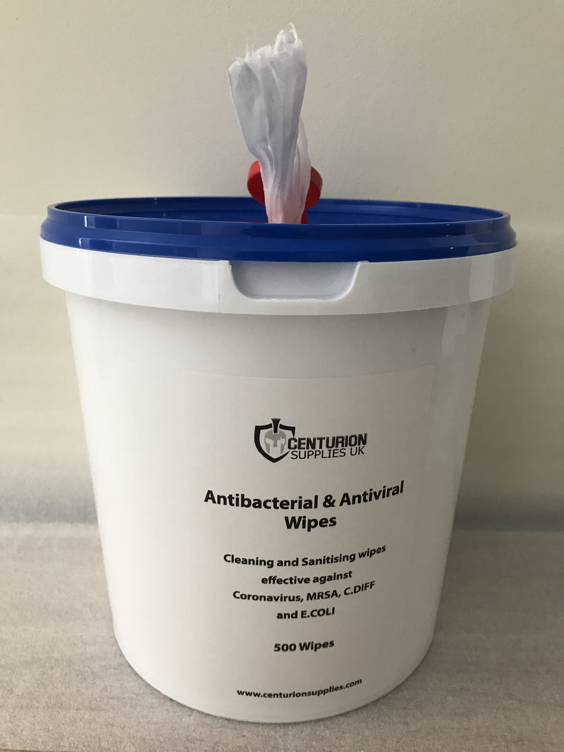 Antiviral and Antibacterial Wipes 500 per Tub