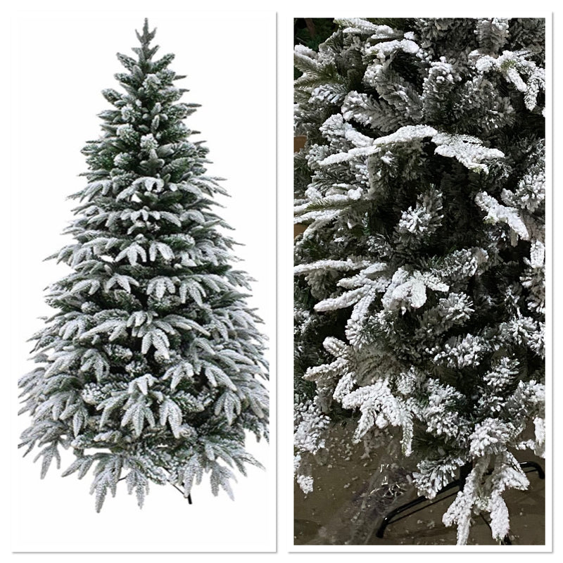 6FT Christmas Tree Artificial with Snow Frosted Mixed Pile Branches