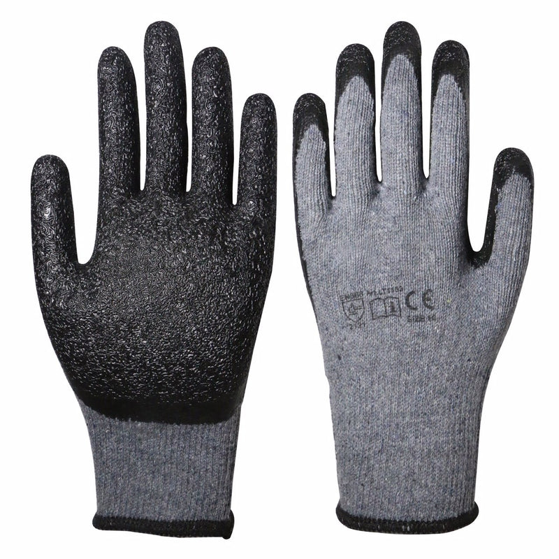 Latex Economy Palm Coated Grey/Black Gloves